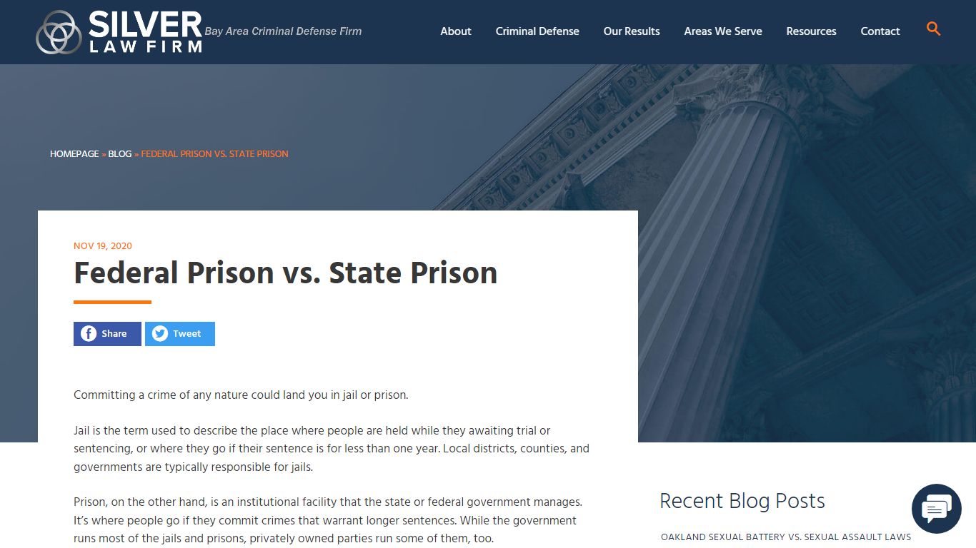 Federal Prison vs. State Prison | Silver Law Firm