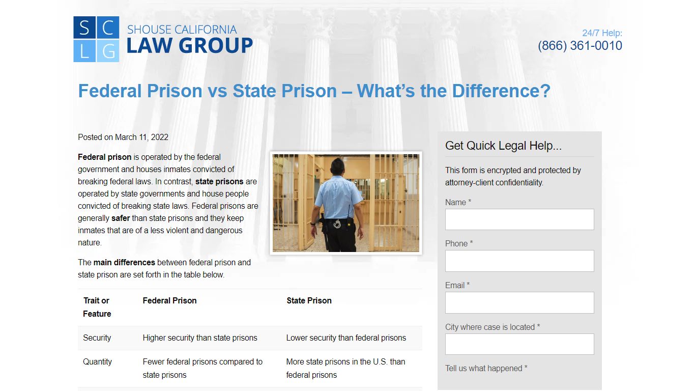 Federal Prison vs State Prison – What’s the Difference?